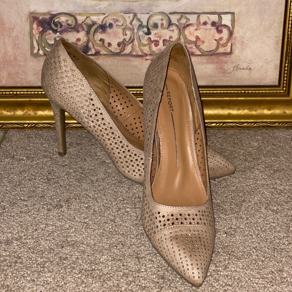 Light gold sparkling heel by Report